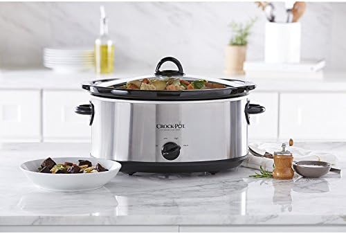 Crock-Pot 7 Quart Oval Manual Slow Cooker – Stainless Steel k8drur