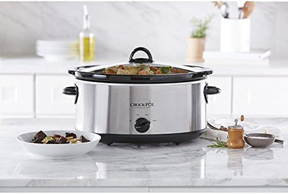 Crock-Pot 7 Quart Oval Manual Slow Cooker – Stainless Steel k8drur