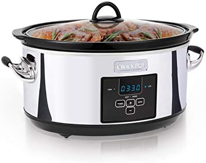 Crock-Pot 7 Quart Programmable Slow Cooker – Polished Platinum 33y77a