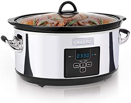 Crock-Pot 7 Quart Programmable Slow Cooker – Polished Platinum 33y77a