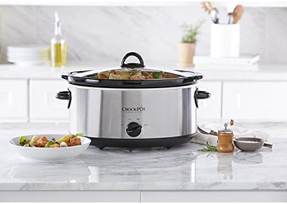 Crock-Pot 7 Quart Oval Manual Slow Cooker – Stainless Steel k8drur