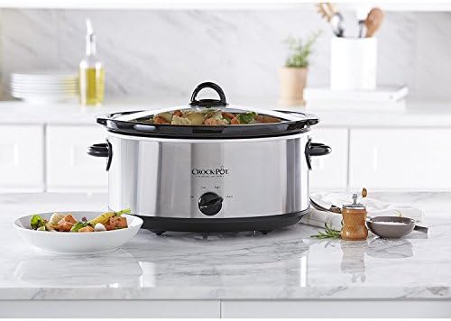Crock-Pot 7 Quart Oval Manual Slow Cooker – Stainless Steel k8drur