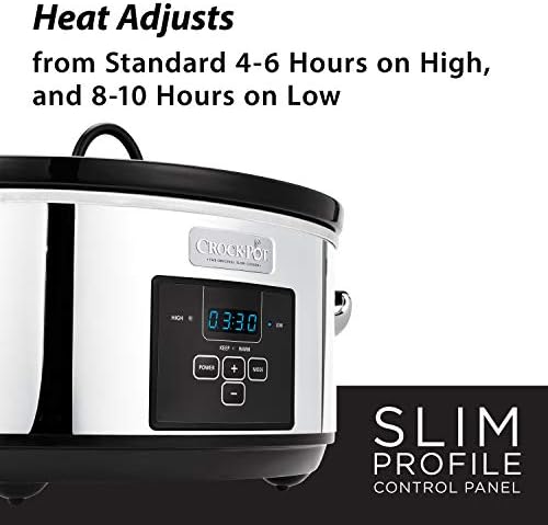 Crock-Pot 7 Quart Programmable Slow Cooker – Polished Platinum 33y77a