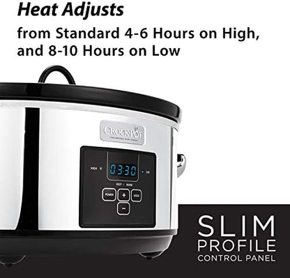 Crock-Pot 7 Quart Programmable Slow Cooker – Polished Platinum 33y77a