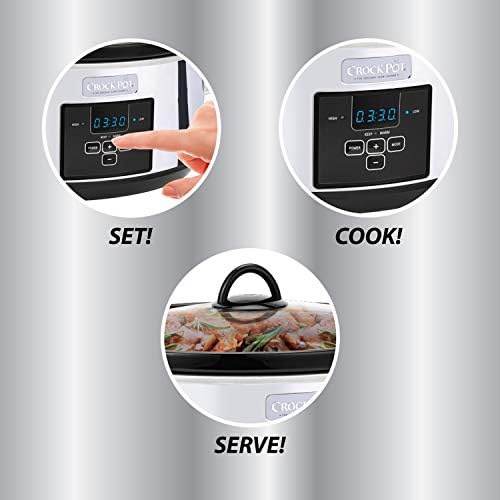 Crock-Pot 7 Quart Programmable Slow Cooker – Polished Platinum 33y77a