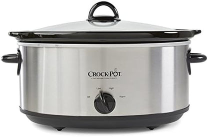 Crock-Pot 7 Quart Oval Manual Slow Cooker – Stainless Steel k8drur