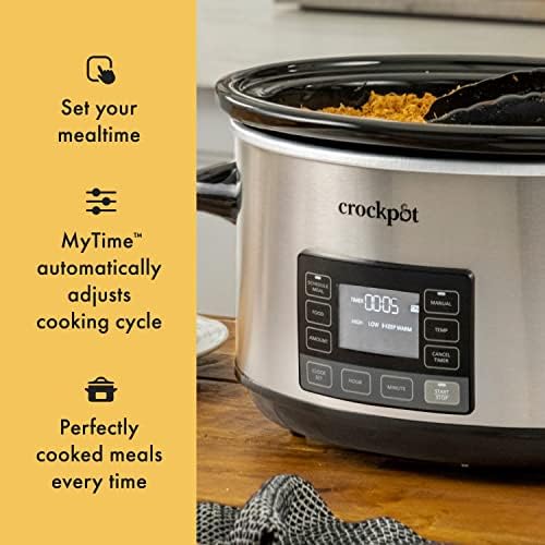 Crock-Pot 7 Quart Portable Programmable Slow Cooker with Timer aur45y