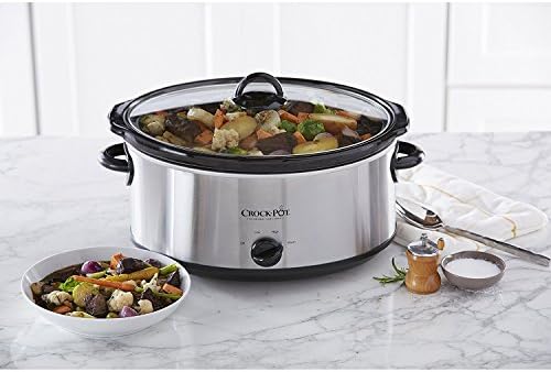 Crock-Pot 7 Quart Oval Manual Slow Cooker – Stainless Steel k8drur