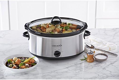 Crock-Pot 7 Quart Oval Manual Slow Cooker – Stainless Steel k8drur