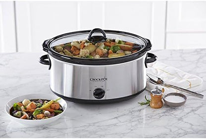 Crock-Pot 7 Quart Oval Manual Slow Cooker – Stainless Steel k8drur