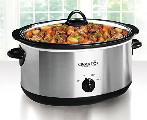 Crock-Pot 7 Quart Oval Manual Slow Cooker – Stainless Steel k8drur