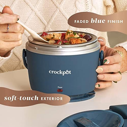 Crock-Pot Electric Lunch Box Food Warmer 20oz – Faded Blue v46wnz