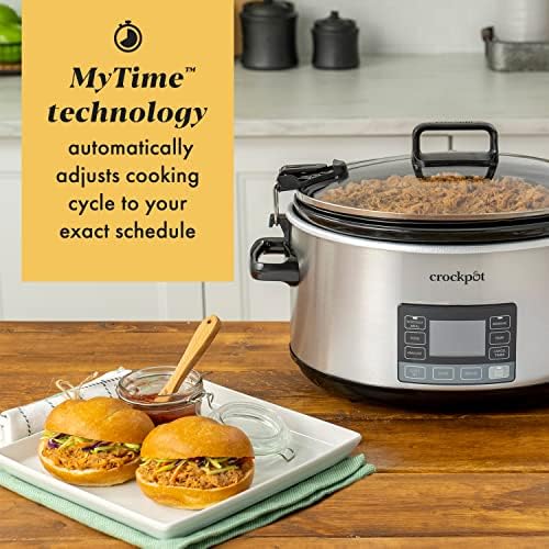 Crock-Pot 7 Quart Portable Programmable Slow Cooker with Timer aur45y