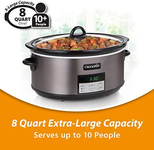Crock-Pot 8 Quart Programmable Slow Cooker with Auto Warm ysm5nw