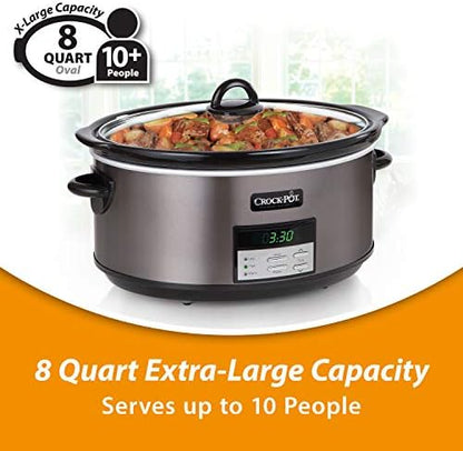 Crock-Pot 8 Quart Programmable Slow Cooker with Auto Warm ysm5nw