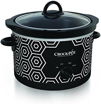 Crock-Pot 4.5 Quart Portable Slow Cooker – Black & White sptgu8