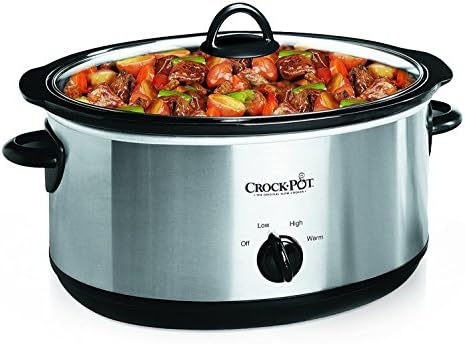 Crock-Pot 7 Quart Oval Manual Slow Cooker – Stainless Steel k8drur