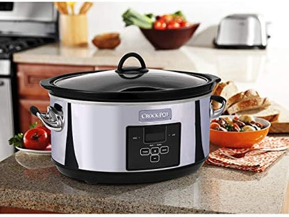 Crock-Pot 7 Quart Programmable Slow Cooker – Polished Platinum 33y77a
