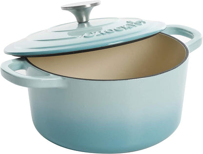 Crock-Pot 3 Quart Enameled Cast Iron Dutch Oven – Aqua zwynvj
