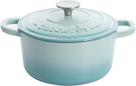 Crock-Pot 3 Quart Enameled Cast Iron Dutch Oven – Aqua zwynvj