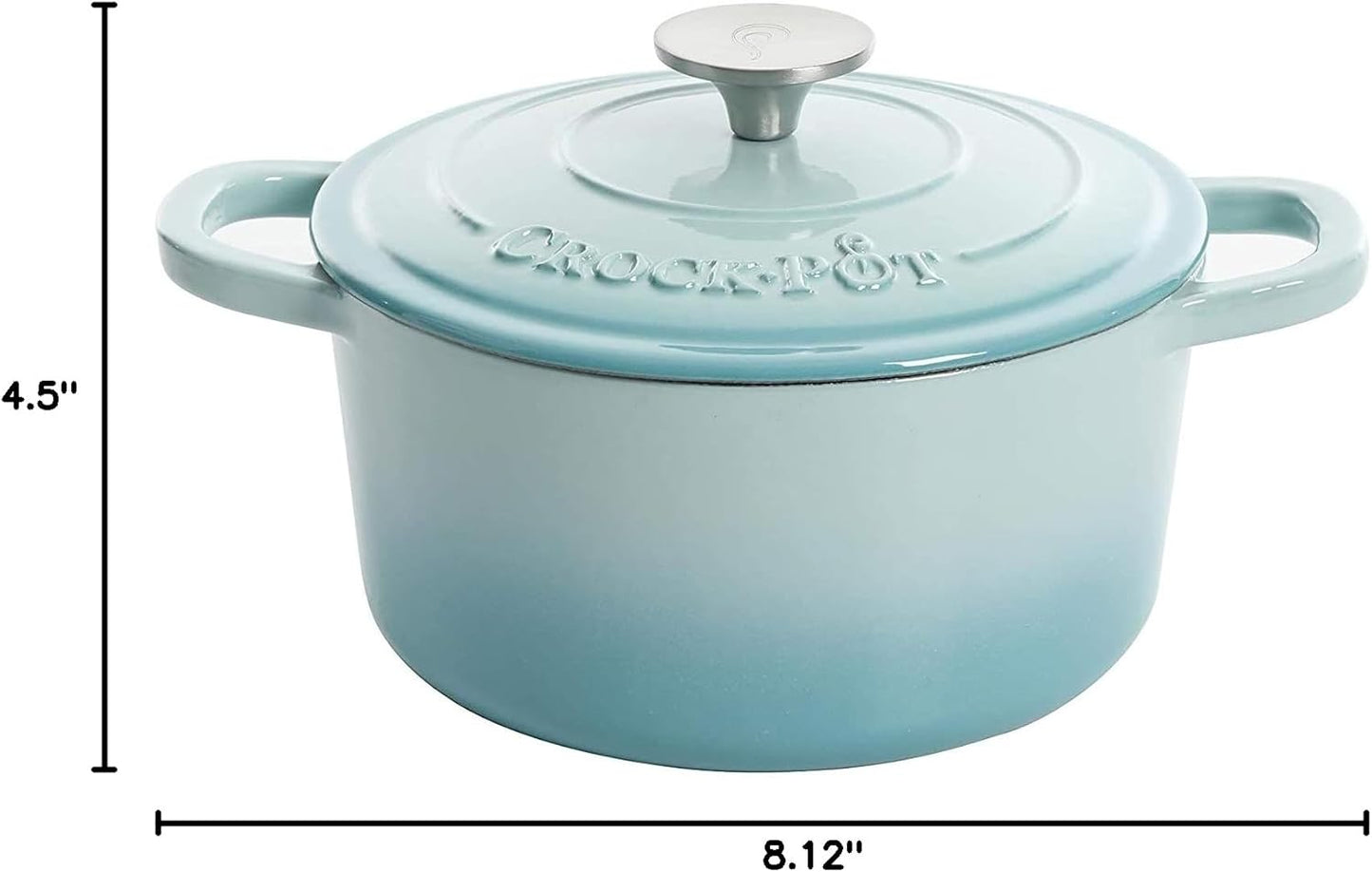Crock-Pot 3 Quart Enameled Cast Iron Dutch Oven – Aqua zwynvj