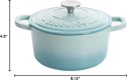 Crock-Pot 3 Quart Enameled Cast Iron Dutch Oven – Aqua zwynvj