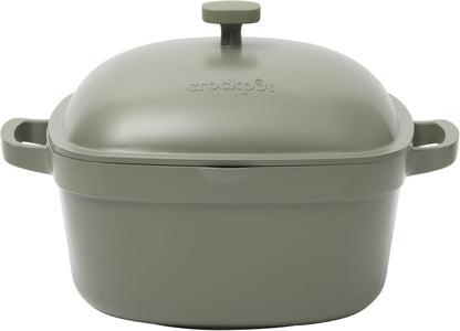 Crock-Pot 3 Quart Enameled Cast Iron Dutch Oven – Aqua zwynvj