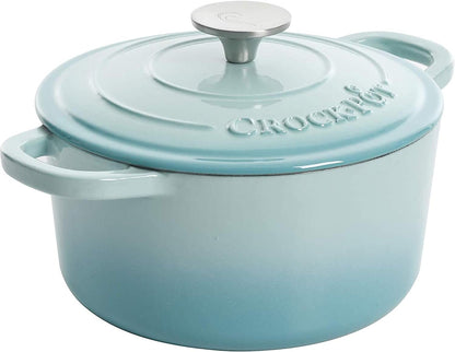 Crock-Pot 3 Quart Enameled Cast Iron Dutch Oven – Aqua zwynvj